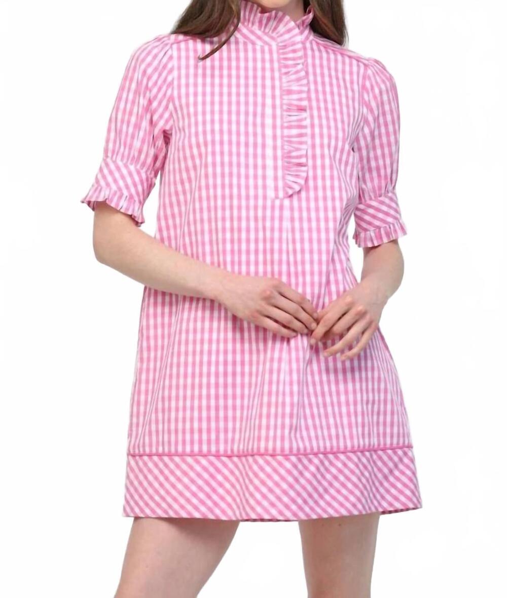 NEW FATE women's gingham mini dress in pink